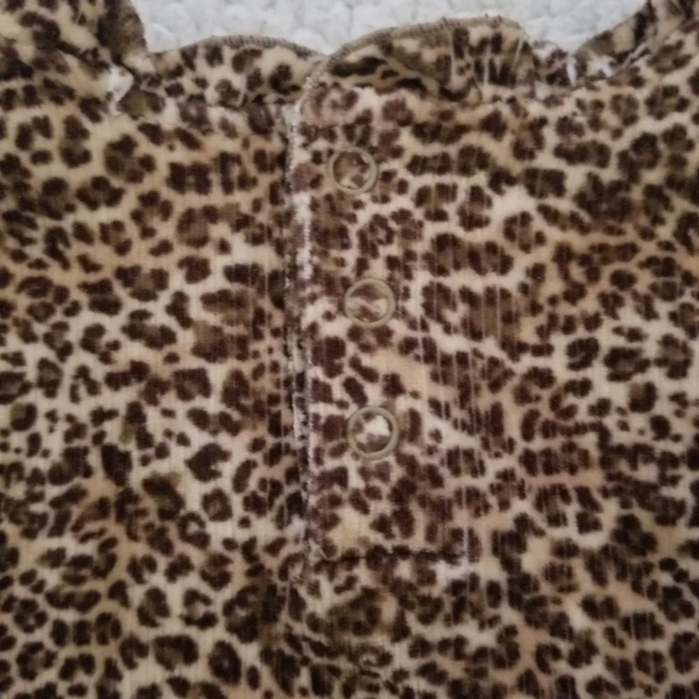 Y2K Baby Leopard Velour Dress 12M Cheetah Print Children’s Place